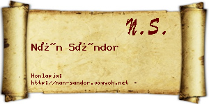 Nán Sándor névjegykártya